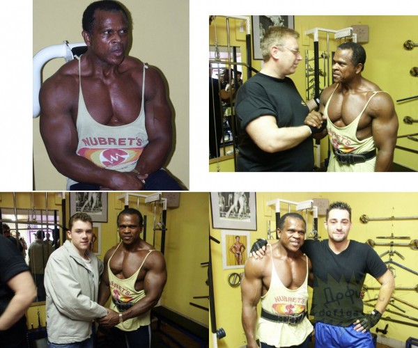 Ñåðæ Íþáðå (íà ôîòî 70 ëåò). Ëåãåíäàðíûé ôðàíöóçñêèé êóëüòóðèñò ïî ïðîçâèùó «×åðíàÿ ïàíòåðà», àêòåð è ïèñàòåëü. Íàèáîëåå èçâåñòíî åãî ó÷àñòèå â ôèëüìå «Êà÷àÿ æåëåçî», â êîòîðîì îïèñûâàþòñÿ ñîáûòèÿ, ïðîèñõîäèâøèå âîêðóã òóðíèðà Ìèñòåð Îëèìïèÿ 1975 ãîäà, ãäå ïðèçîâûå ìåñòà ðàñïðåäåëèëè ìåæäó ñîáîé Àðíîëüä Øâàðöåíåããåð, Ñåðæ Íþáðå è Ëó Ôåððèíüî.