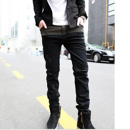 \"men-korean-men-s-worn-style-color-block-jeans-69king-1307-15-69king@13\"