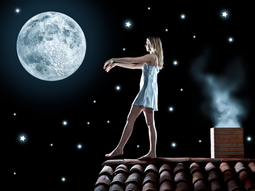 beautiful dreamy girl under the moon